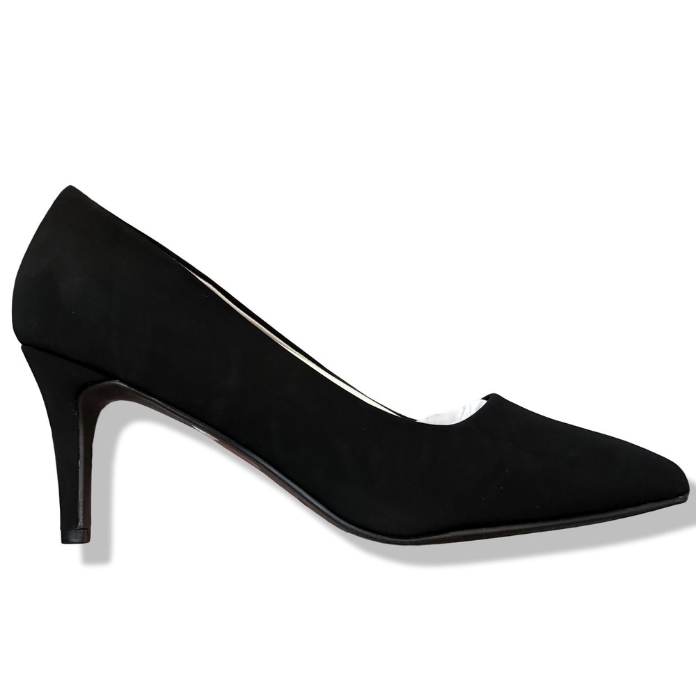 NIB Dream Pairs Women Black Nubuck Pointed Toe Stiletto Heel Pumps Shoes Sz 9 - Picture 1 of 14